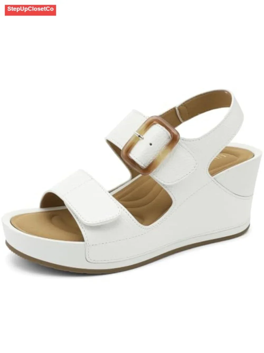 Women's Platform Wedge Sandals Open Toe Ankle Strap Adjustable Comfortable